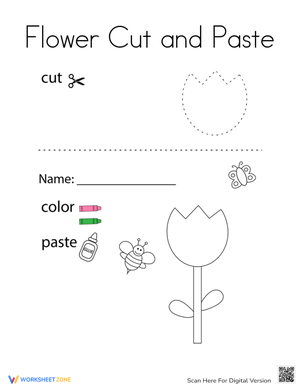 Flower Cut and Paste Activity for Kids