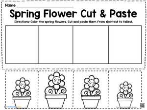 Spring Cut and Paste Worksheet for Kids