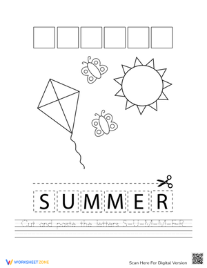 Summer Letters Cut and Paste Worksheet