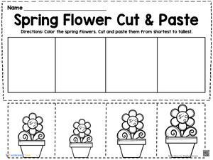 Spring Cut and Paste Worksheet for Fine Motor Skills