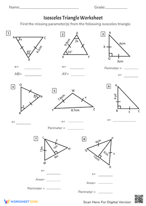 Isosceles Triangle Worksheet