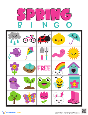 Spring Bingo Set Activity Worksheet