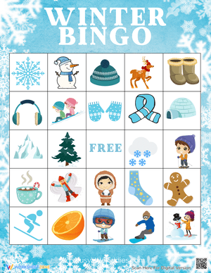 Fun Winter Bingo Activity Worksheet