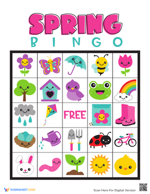 Enjoyable Spring Bingo Game for Children