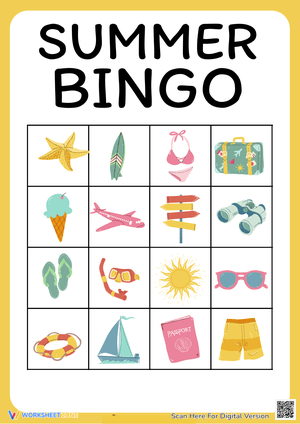 Exciting Summer Bingo Cards for Students
