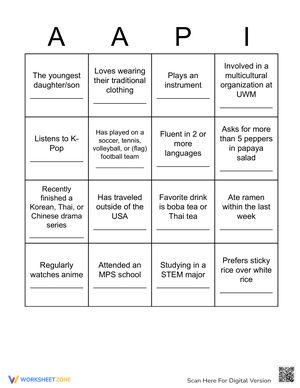AAPI BINGO CARDS 5