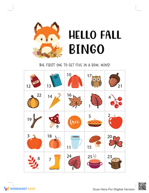 Hello Fall Bingo for Autumn Fun