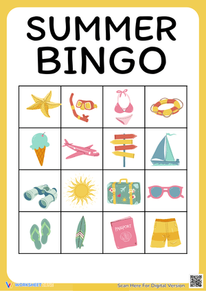 Vibrant Summer Bingo Cards for Fun