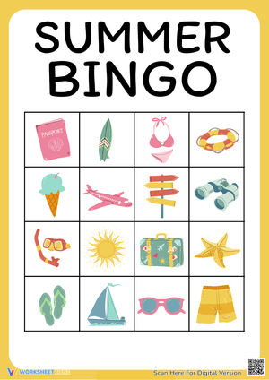 Summer Bingo Cards: Fun for Summer