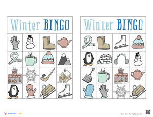 Winter Bingo Game Boards: Play & Learn