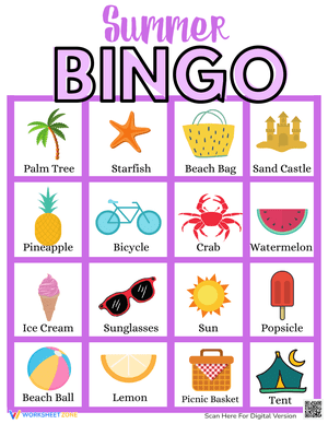 Fun Summer Bingo Game for Kids