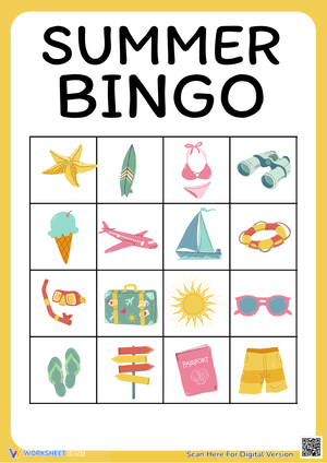 Summer Bingo Cards: Fun Activity