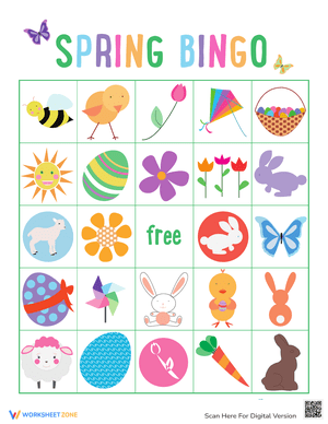 Spring Bingo Cards Worksheet for Seasonal Fun