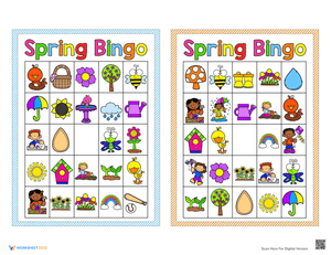 Spring Bingo Game For Kids