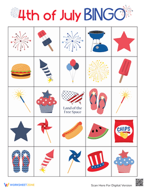 Patriotic 4th of July Bingo