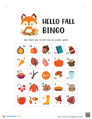 Fall Bingo Game Activities