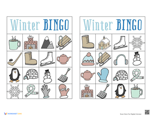 Winter Bingo Activities Game