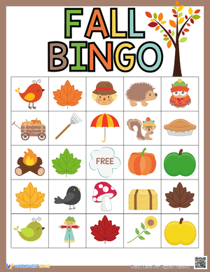Fall Bingo Fun Game Time