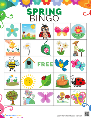 Spring Bingo Worksheet for Seasonal Learning