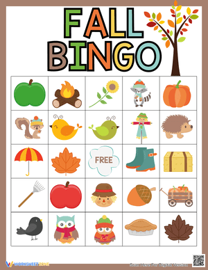 Exciting Fall Bingo Game