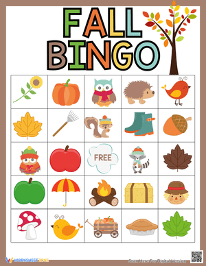 Fun Fall Bingo Game