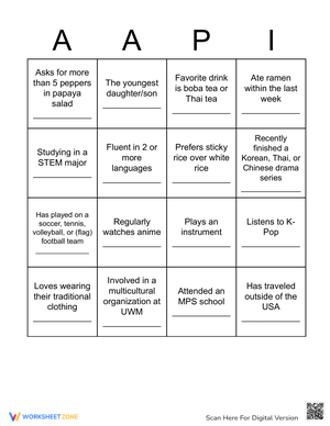AAPI BINGO CARDS 2