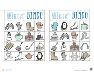 Winter Bingo Game Boards for Festive Learning