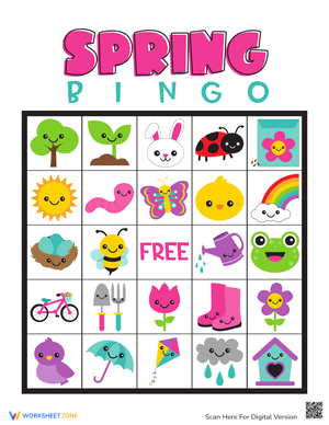 Fun Spring Bingo Game for Kids