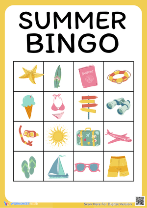 Summer Bingo Cards Fun