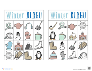 Fun Winter Bingo Game Boards for Kids