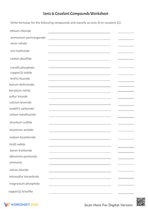 Ionic and Covalent Compounds Formula Practice