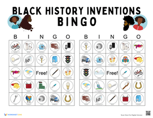 Interactive Black History Inventions Bingo for Students