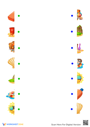 Summer Match the Halves Worksheet