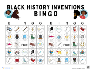 Black History Inventions Bingo Game