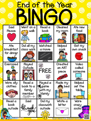 Engaging End of the Year Bingo Activity