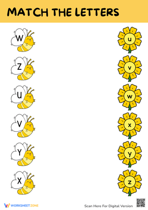 Spring Match the Letter Skills Worksheet