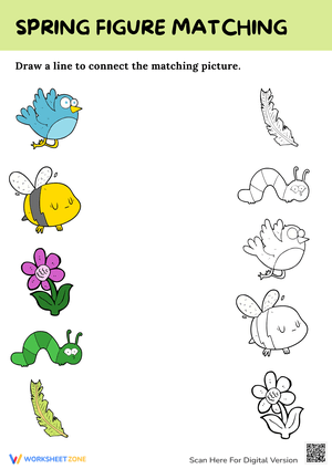 Spring Figure Matching Worksheet