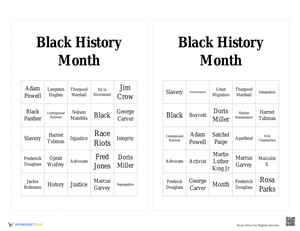 Black History Month Bingo Fun