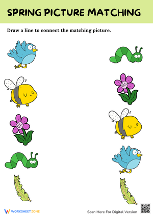 Spring Picture Matching Worksheet