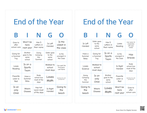 Celebrate the Year with End of the Year Bingo