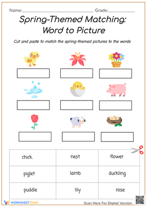 Spring-Themed Matching:  Word to Picture 2
