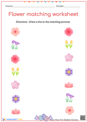Spring Insects Matching Worksheet