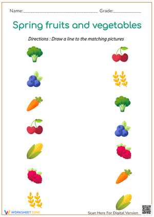 Spring fruits and vegetables