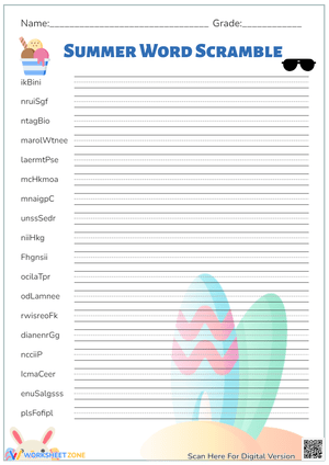 Fun Beach-Themed Word Scramble