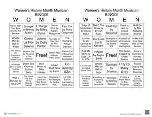 Interactive Bingo Game: Women Musicians