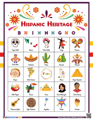 Hispanic Heritage Month Bingo for Classrooms