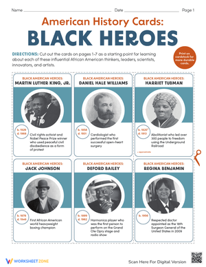 American History Cards: Black Heroes