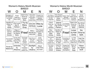 Bingo Game: Women Musicians History Month
