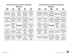 Interactive Women Musicians Bingo Activity