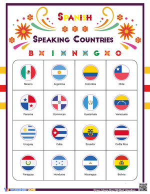 Learn Geography with Spanish Speaking Countries Bingo